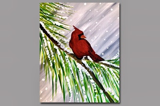 Paint Nite: Winter Cardinal Visit